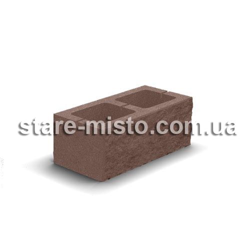 Блок декоративний 400x200x150 для паркану бордовий