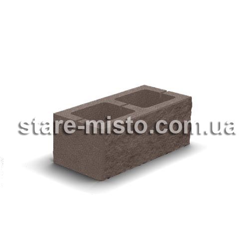 Блок декоративний 400x200x150 для паркану коричневий