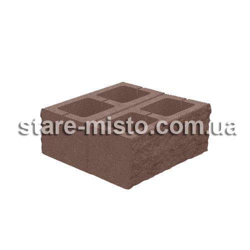 Блок декоративний 400x400x150 для колони бордовий
