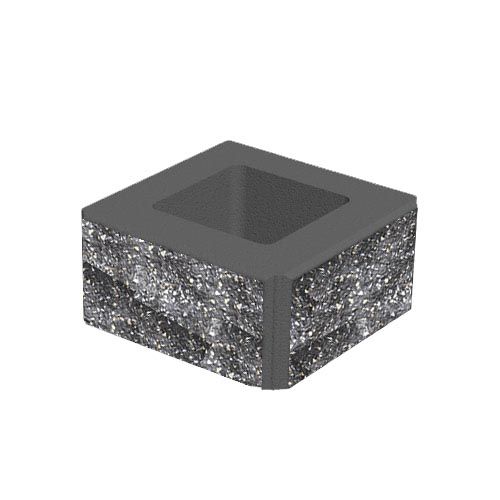 Блок декоративний 400x400x200 чорний з мармуром