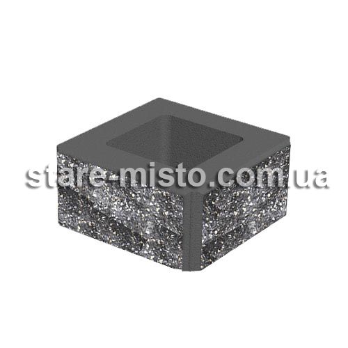 Блок декоративный 400x400x200 черный с мрамором