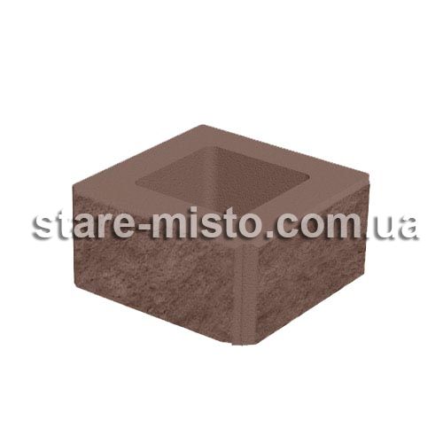Блок декоративний 400x400x200 бордовий