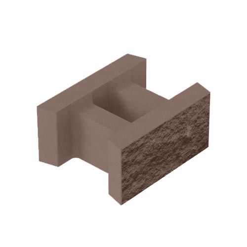 Блок декоративный несъемной опалубки 500x400x235 бордовый