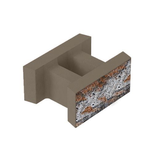 Блок декоративный несъемной опалубки 500x400x235 тоскана