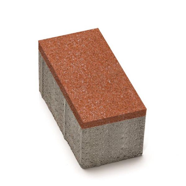Цегла 200x100x80 без фаски Червоний